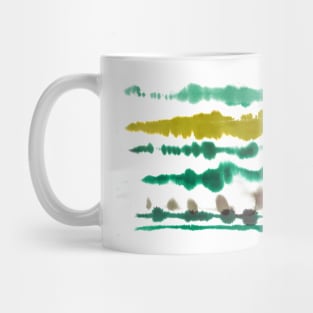 Watercolor Soft Nautical Lines Green Gold Mug